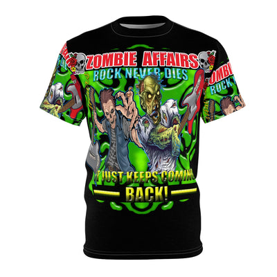 Zombie Affairs Rock Never Dies Unisex Cut & Sew Tee (AOP)