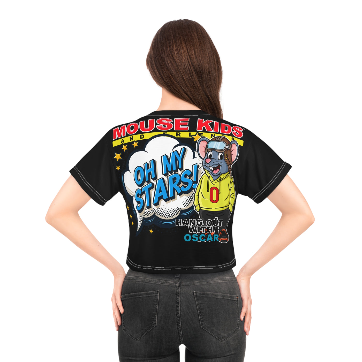 Mouse KIds OH MY STARS Crop Tee (AOP)