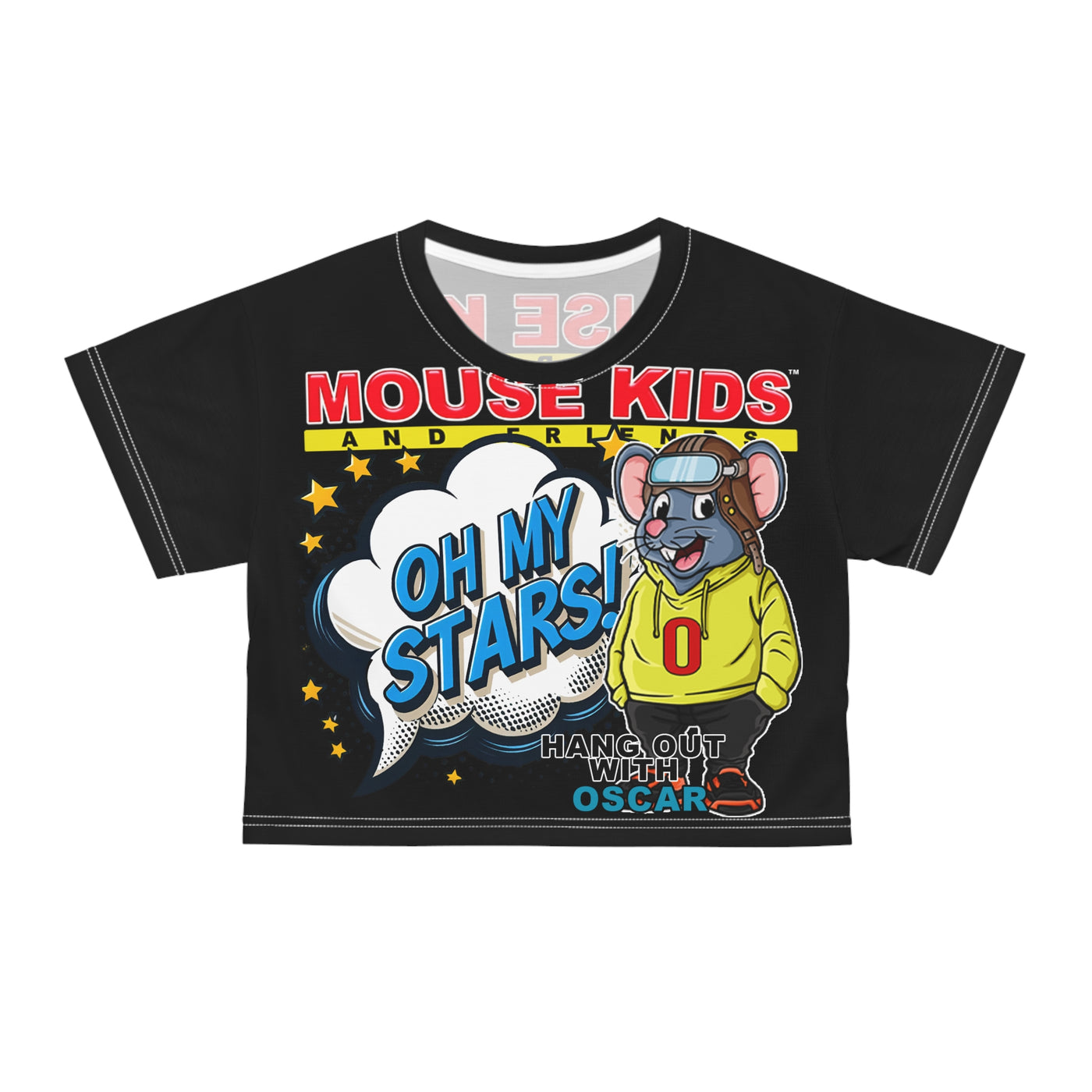 Mouse KIds OH MY STARS Crop Tee (AOP)