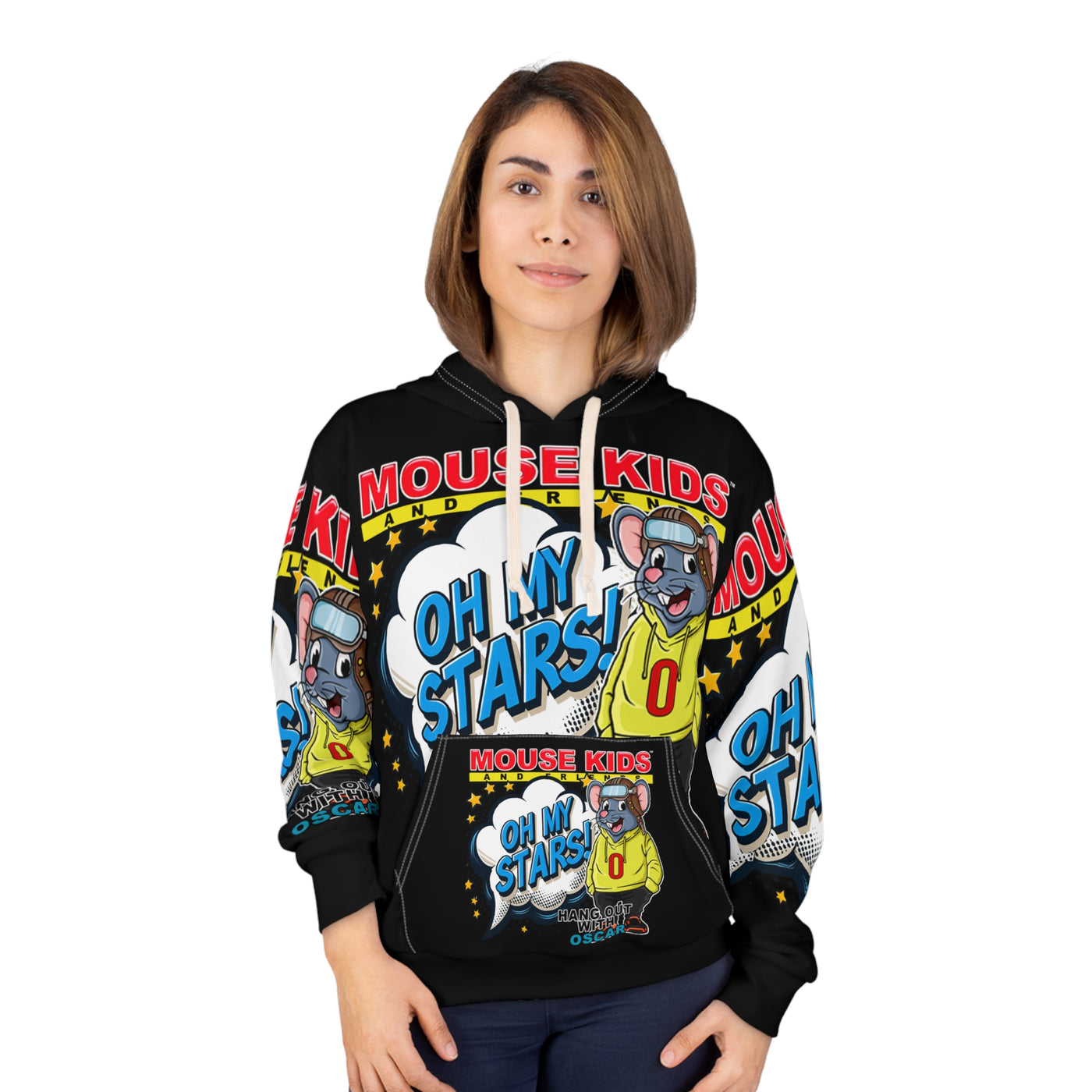Oscar Mouse OH MY STARS Unisex Pullover Hoodie (AOP)